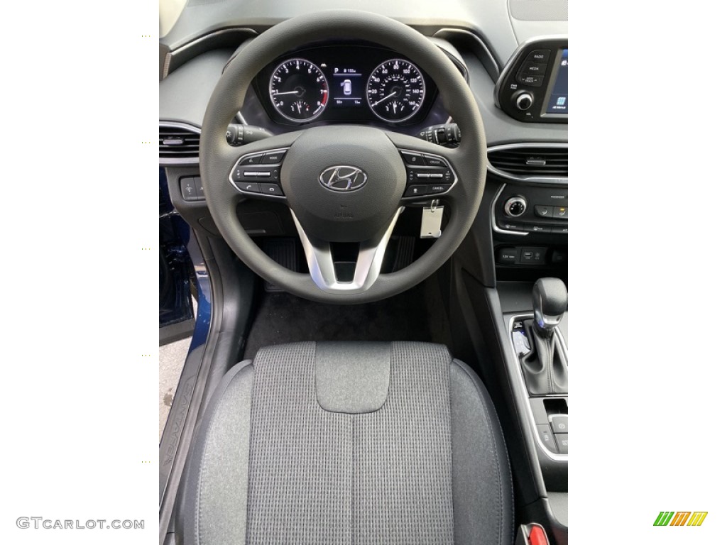 2020 Hyundai Santa Fe SE AWD Black Steering Wheel Photo #136010254