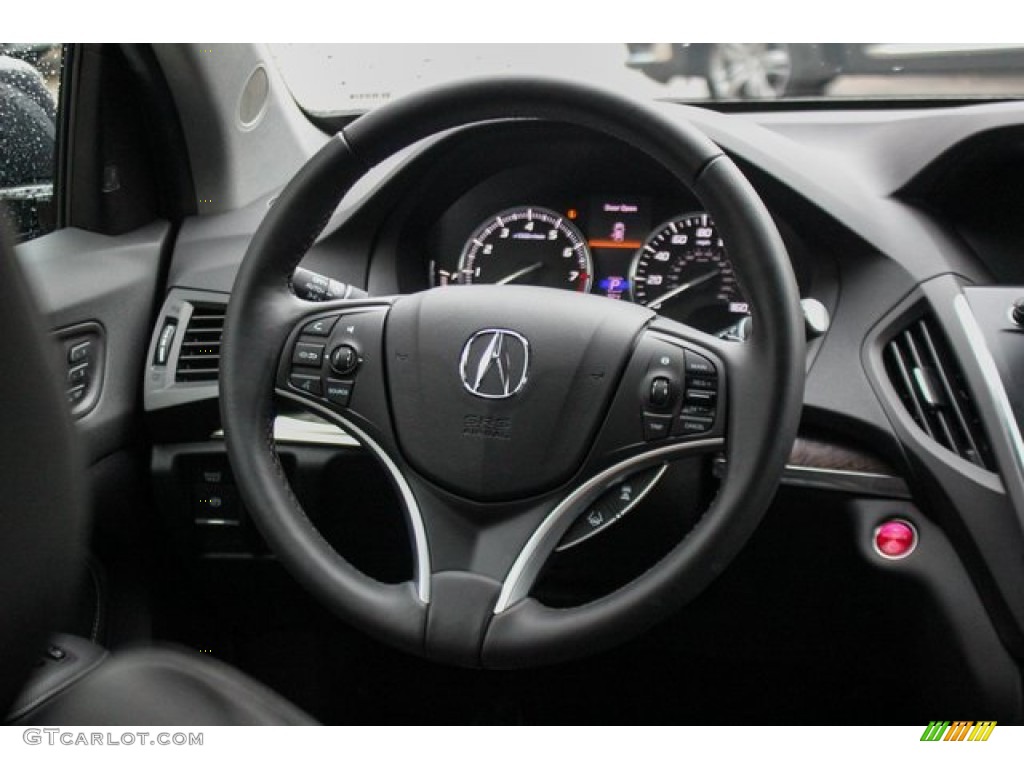 2020 Acura MDX Sport Hybrid SH-AWD Ebony Steering Wheel Photo #136011250