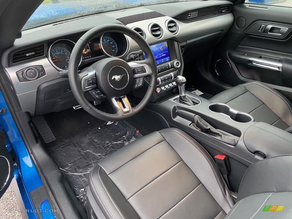 Ebony Interior 2020 Ford Mustang GT Premium Convertible Photo #136011871