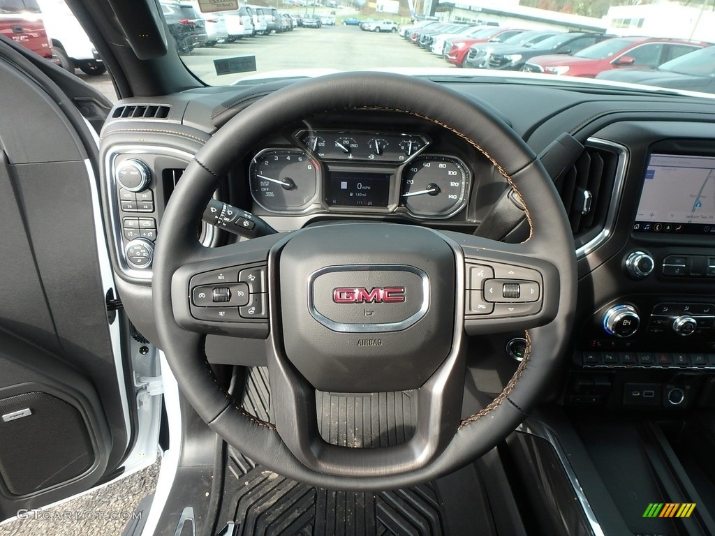 2020 GMC Sierra 1500 AT4 Crew Cab 4WD Jet Black Steering Wheel Photo #136015423