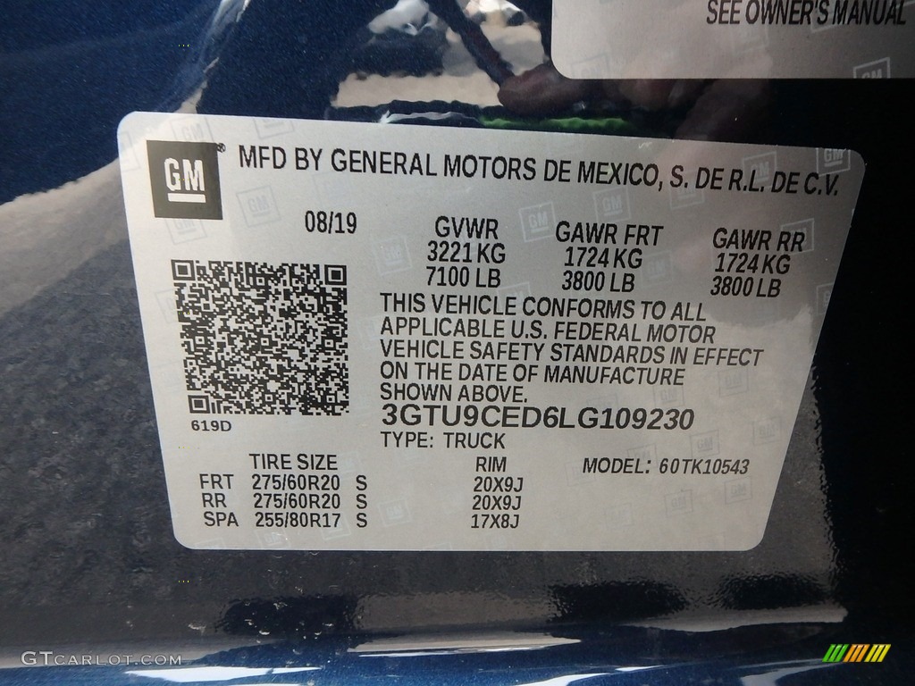 2020 Sierra 1500 Elevation Crew Cab 4WD - Pacific Blue Metallic / Jet Black photo #10