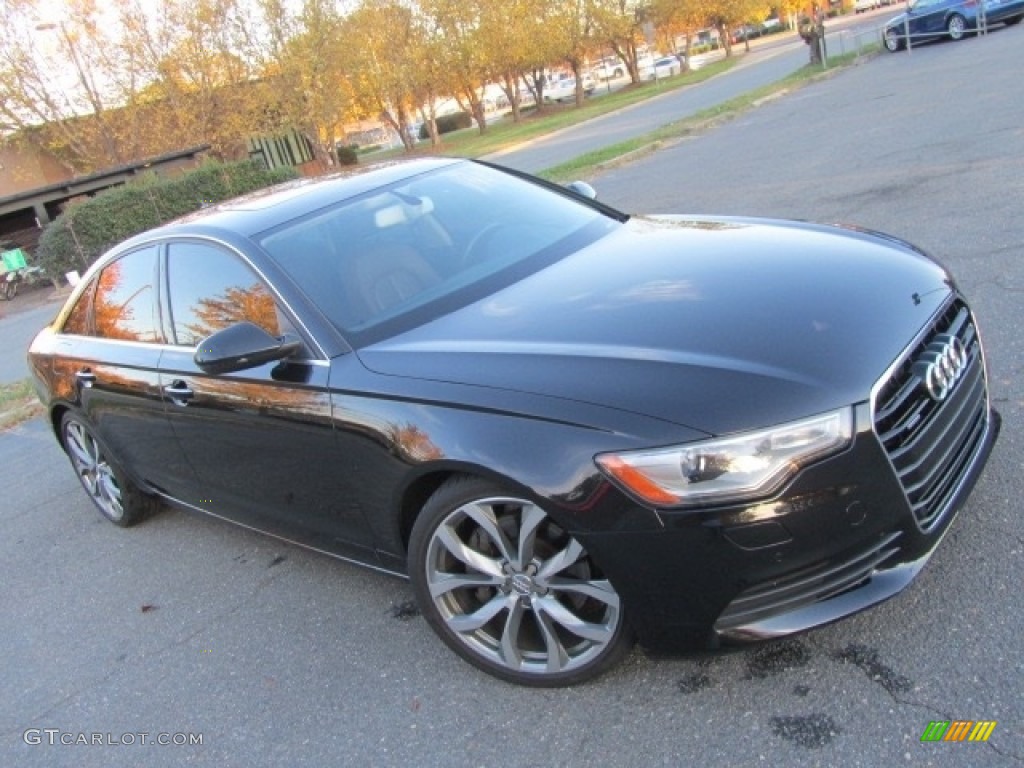 2014 A6 2.0T quattro Sedan - Phantom Black Pearl / Nougat Brown photo #3