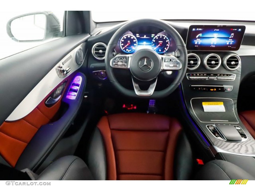 2020 Mercedes-Benz GLC 300 4Matic Coupe AMG Cranberry Red/Black Dashboard Photo #136016734