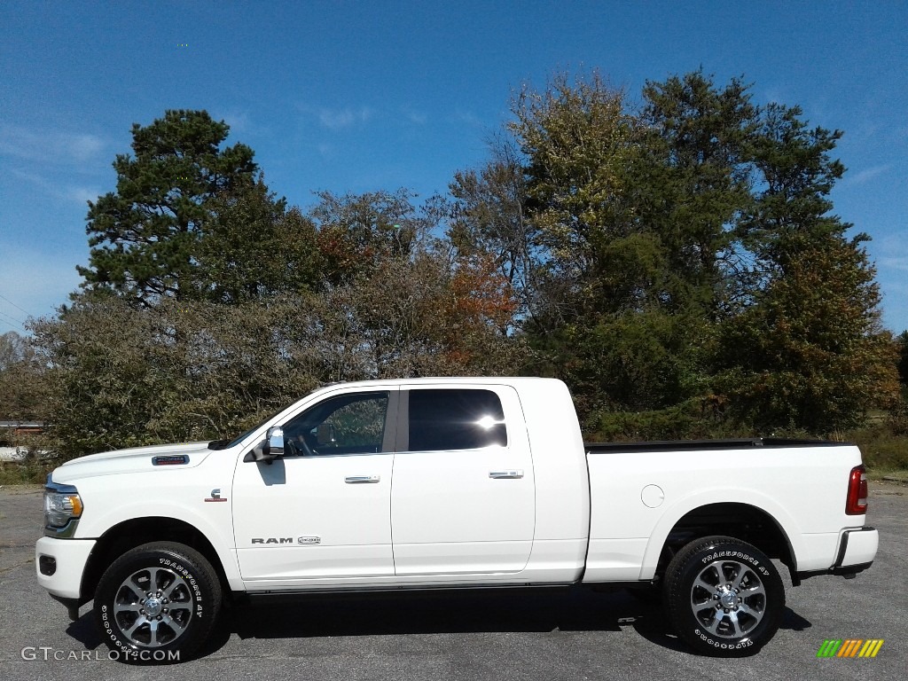 2019 2500 Laramie Longhorn Mega Cab 4x4 - Pearl White / Black/Cattle Tan photo #1