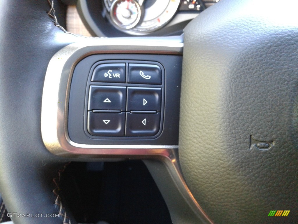 2019 Ram 2500 Laramie Longhorn Mega Cab 4x4 Black/Cattle Tan Steering Wheel Photo #136017523