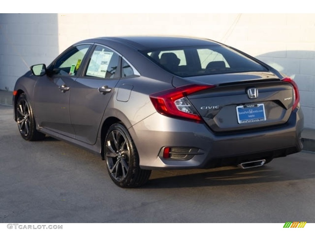 2020 Civic Sport Sedan - Modern Steel Metallic / Black photo #2