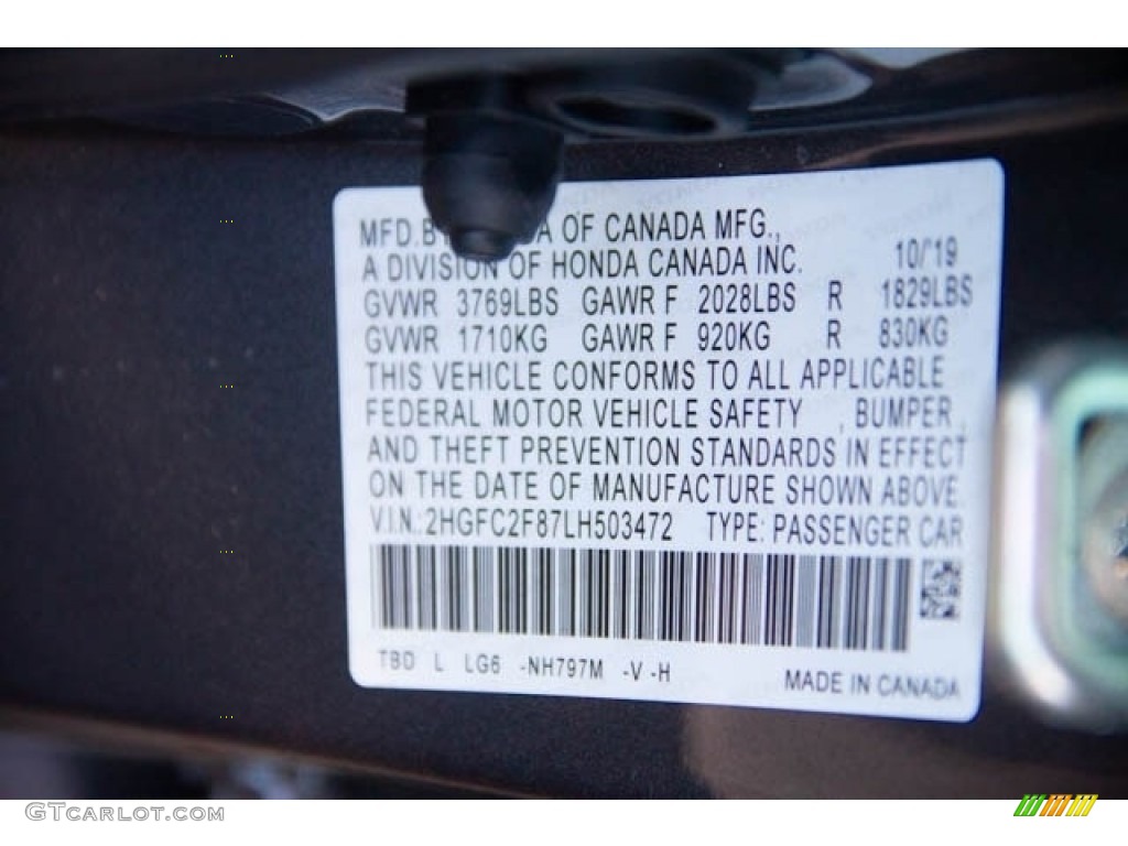 2020 Civic Sport Sedan - Modern Steel Metallic / Black photo #38