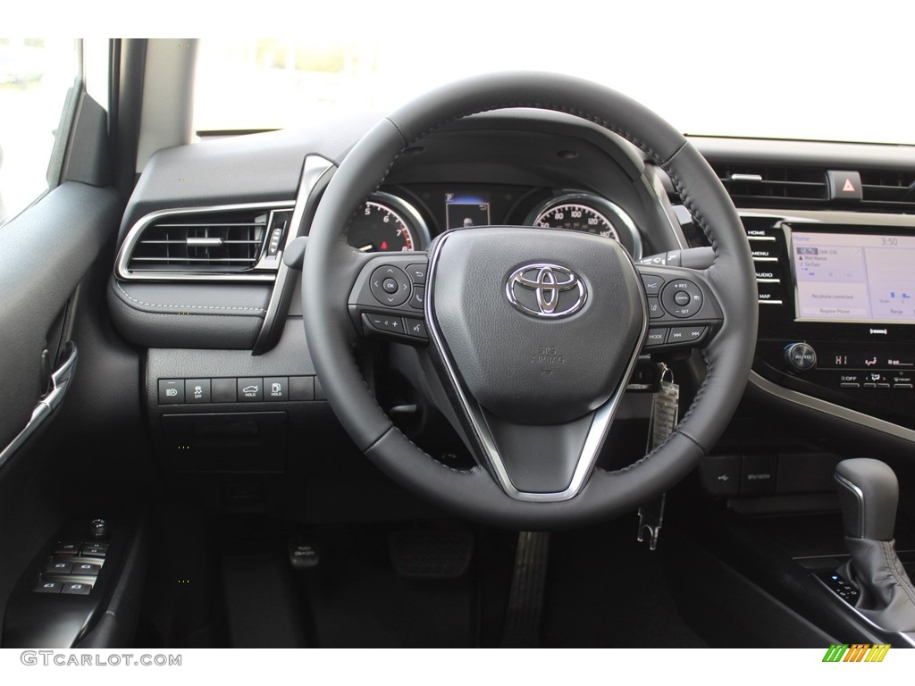 2020 Toyota Camry SE Nightshade Edition Black Steering Wheel Photo #136051069