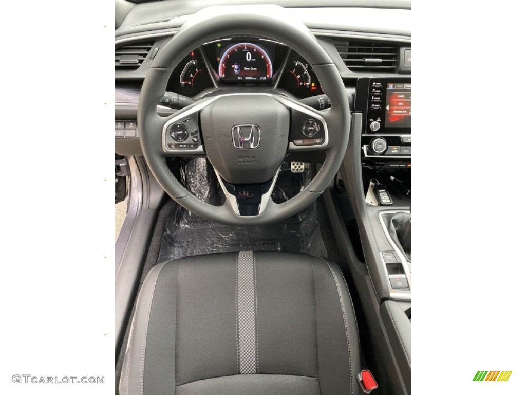 2020 Honda Civic Sport Sedan Black Steering Wheel Photo #136053547