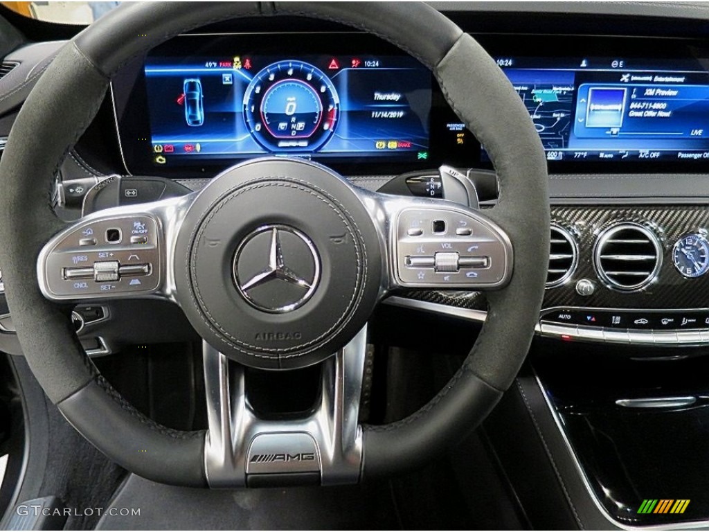 2019 Mercedes-Benz S AMG 63 4Matic Sedan Black Steering Wheel Photo #136055727