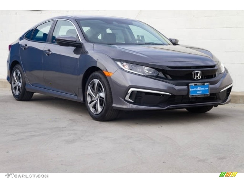 2020 Civic LX Sedan - Modern Steel Metallic / Black photo #1