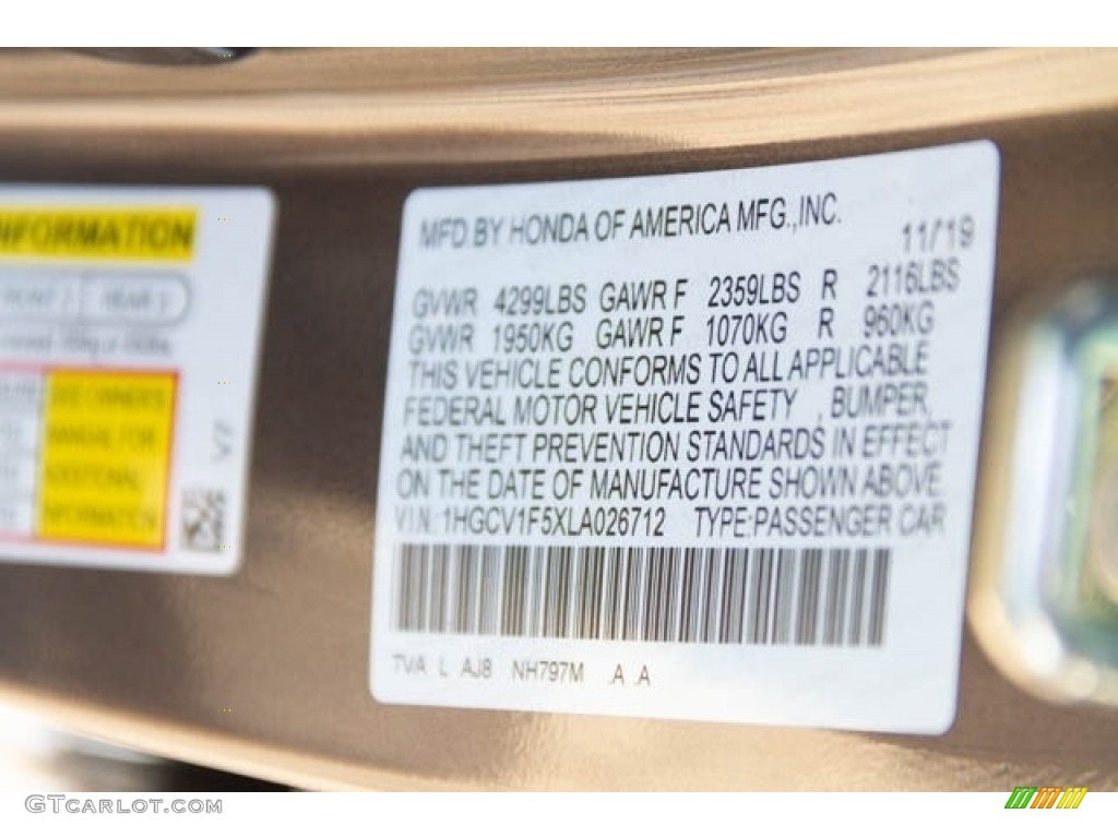 2020 Accord EX-L Sedan - Modern Steel Metallic / Black photo #39