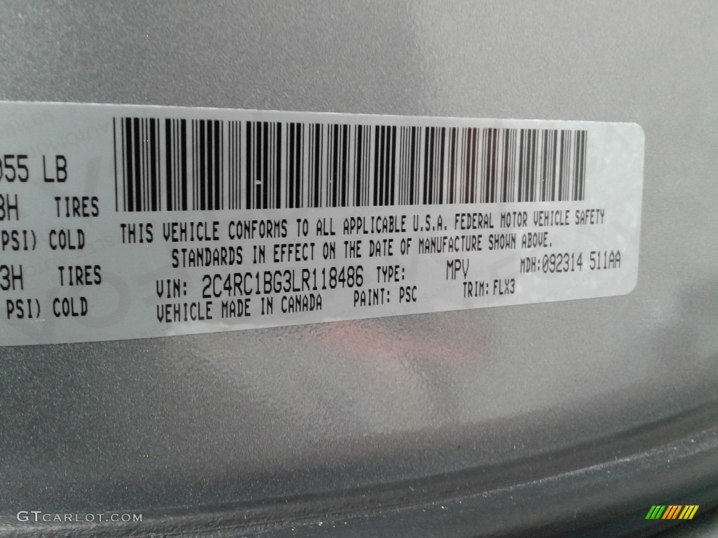 2020 Chrysler Pacifica Touring L Color Code Photos