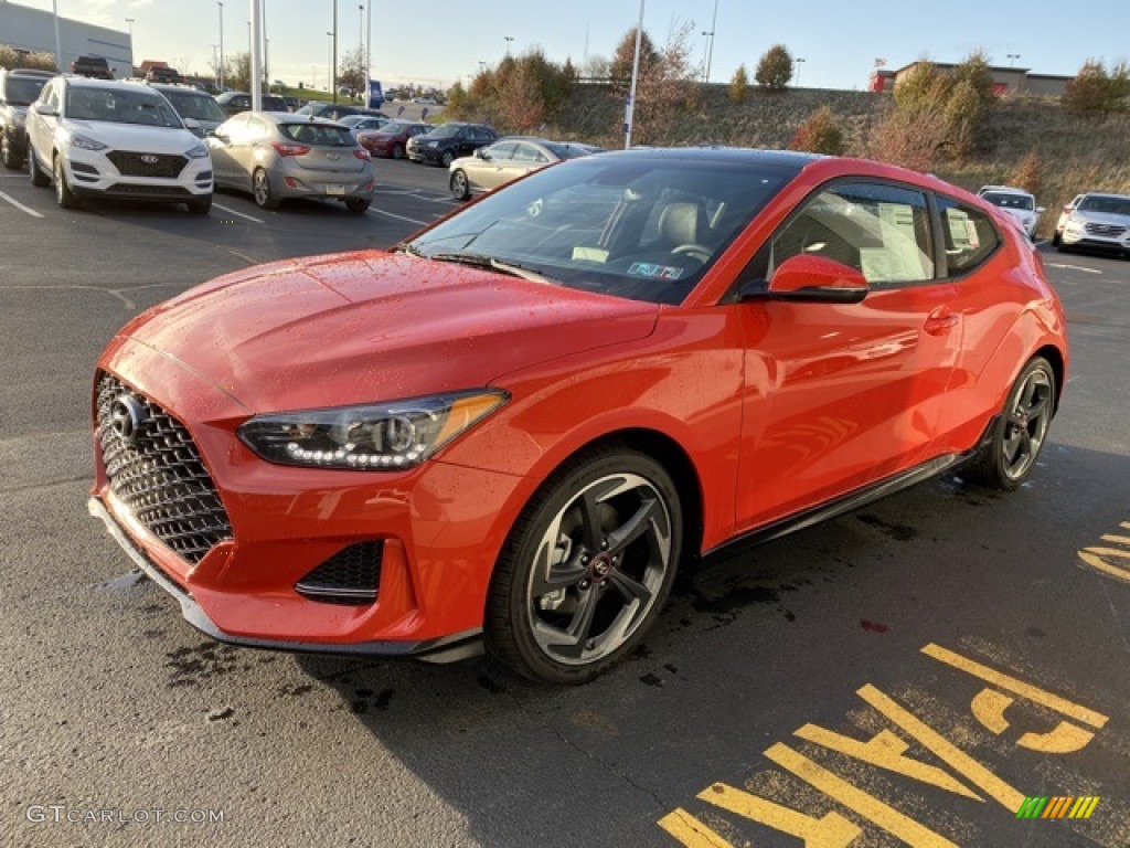 2020 Veloster Turbo - Sunset Orange / Black photo #7