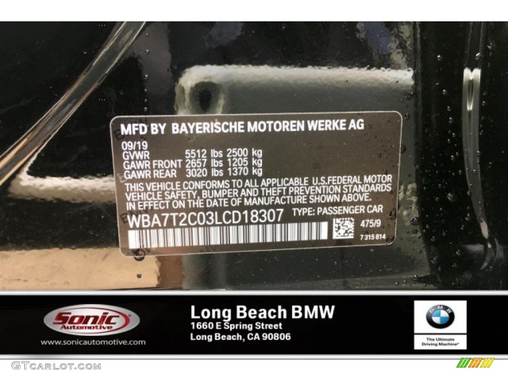 2020 7 Series 740i Sedan - Black Sapphire Metallic / Black photo #11