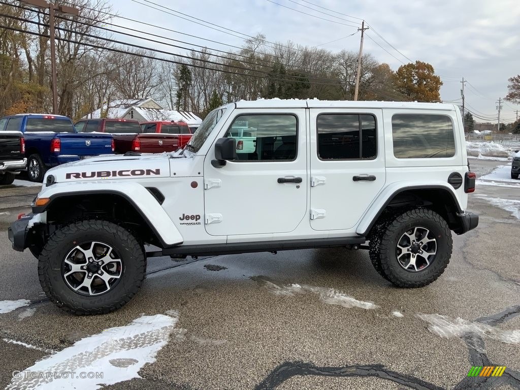 Bright White 2020 Jeep Wrangler Unlimited Rubicon 4x4 Exterior Photo #136077966
