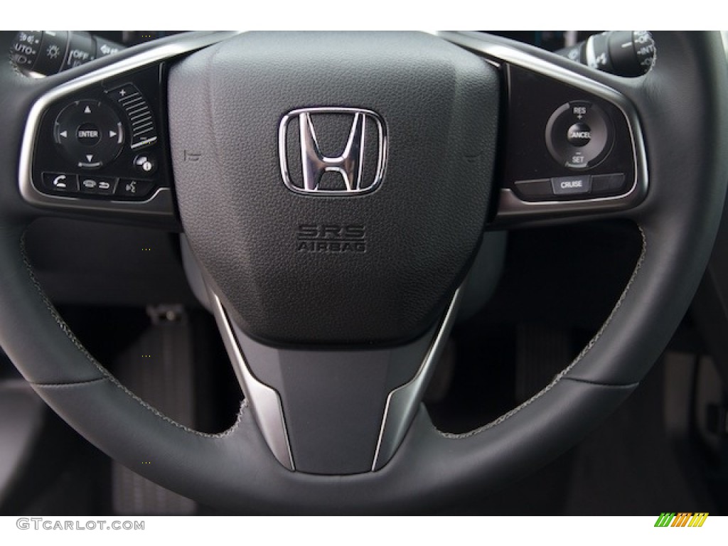 2020 Honda Civic EX-L Hatchback Black Steering Wheel Photo #136078527
