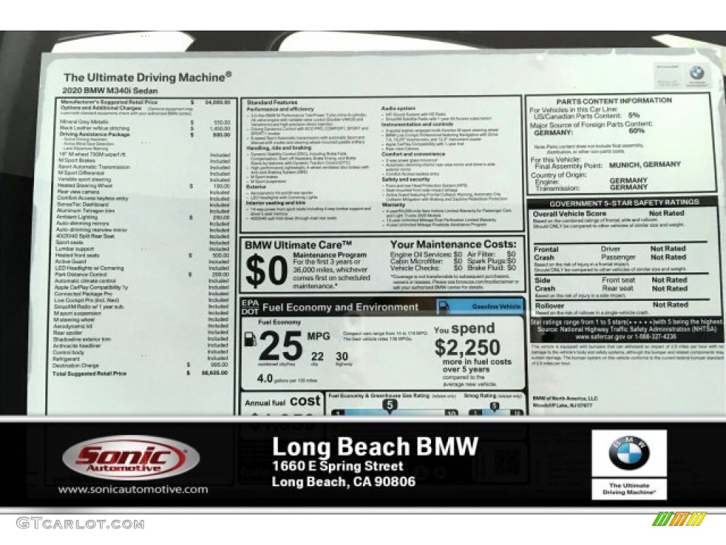 2020 3 Series M340i Sedan - Mineral Grey Metallic / Black photo #10