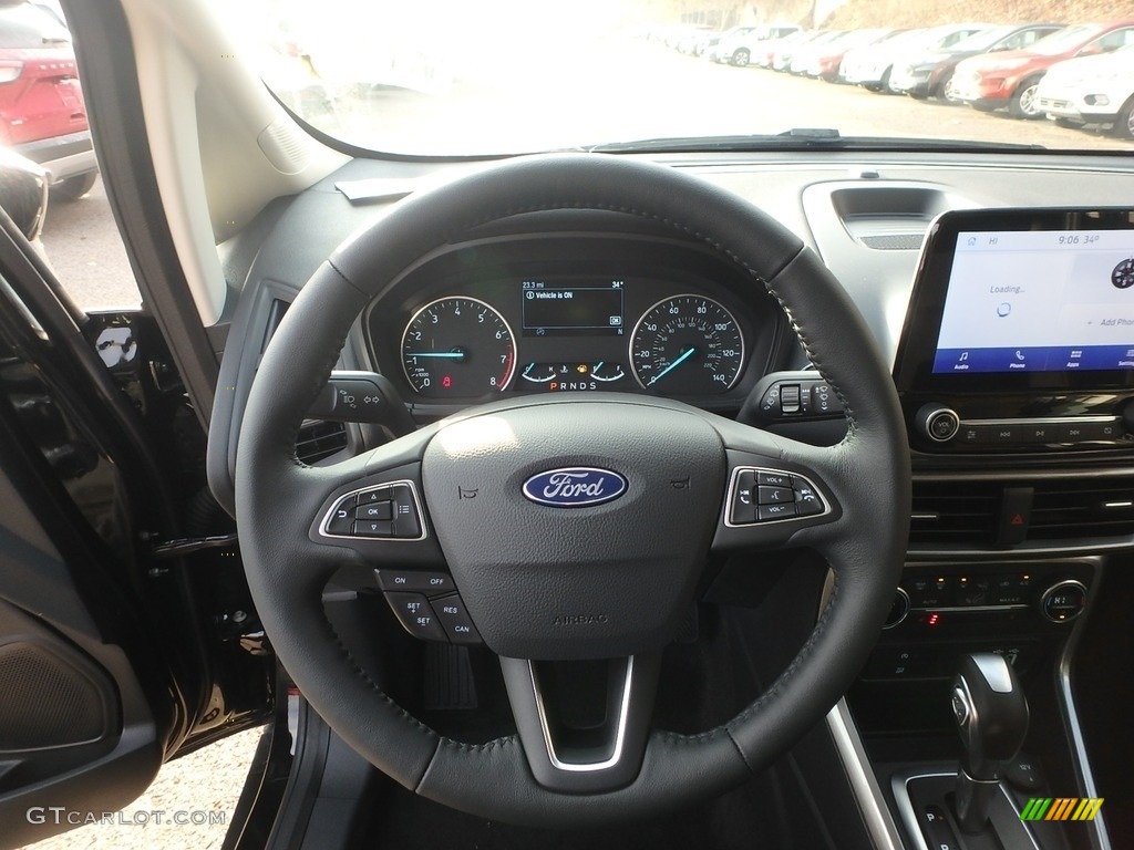 2020 Ford EcoSport SE Ebony Black Steering Wheel Photo #136088525