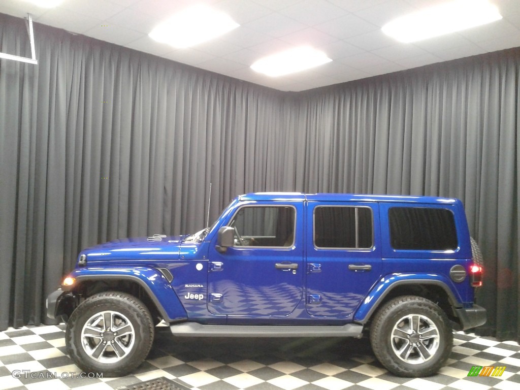 2020 Wrangler Unlimited Sahara 4x4 - Ocean Blue Metallic / Heritage Tan/Black photo #1