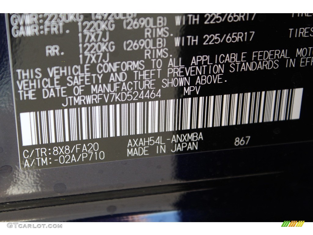 2019 RAV4 XLE AWD Hybrid - Blueprint / Black photo #30