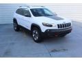 2019 Bright White Jeep Cherokee Trailhawk 4x4  photo #2