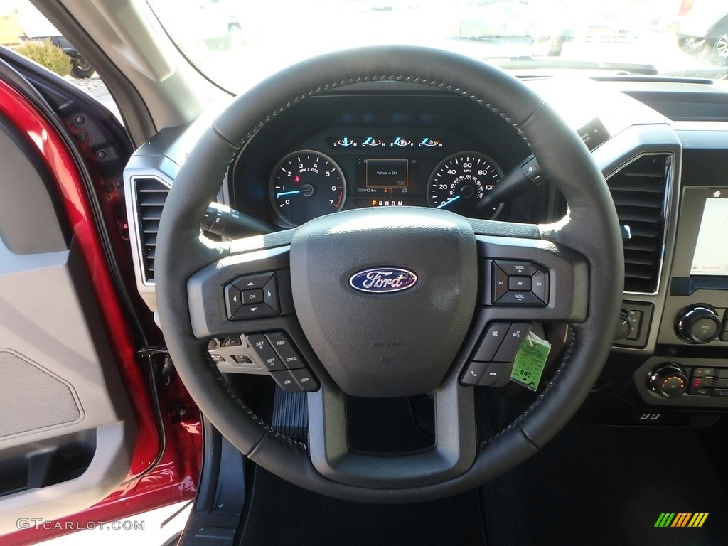 2019 Ford F150 XLT SuperCab 4x4 Earth Gray Steering Wheel Photo #136107845
