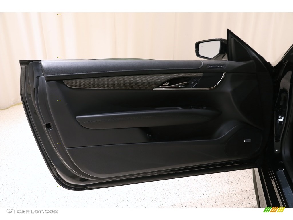 2016 Cadillac ATS V Coupe Jet Black/Saffron Door Panel Photo #136113809