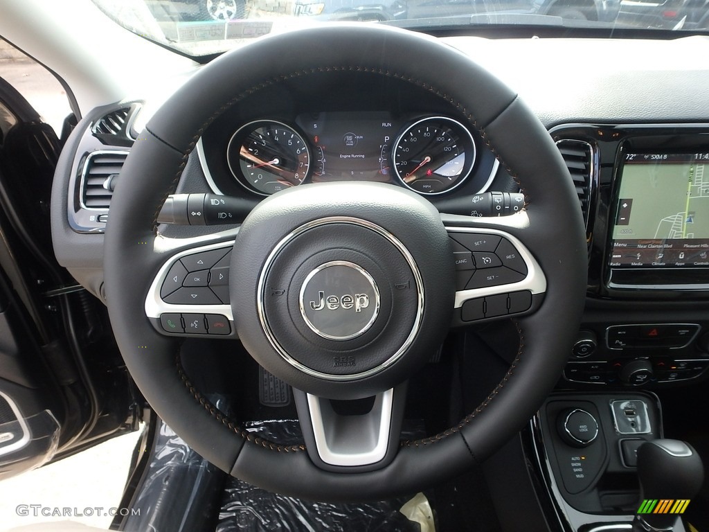 2020 Jeep Compass Limted 4x4 Black Steering Wheel Photo #136117700