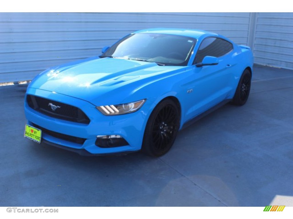 2017 Mustang GT Premium Coupe - Grabber Blue / Ebony photo #4