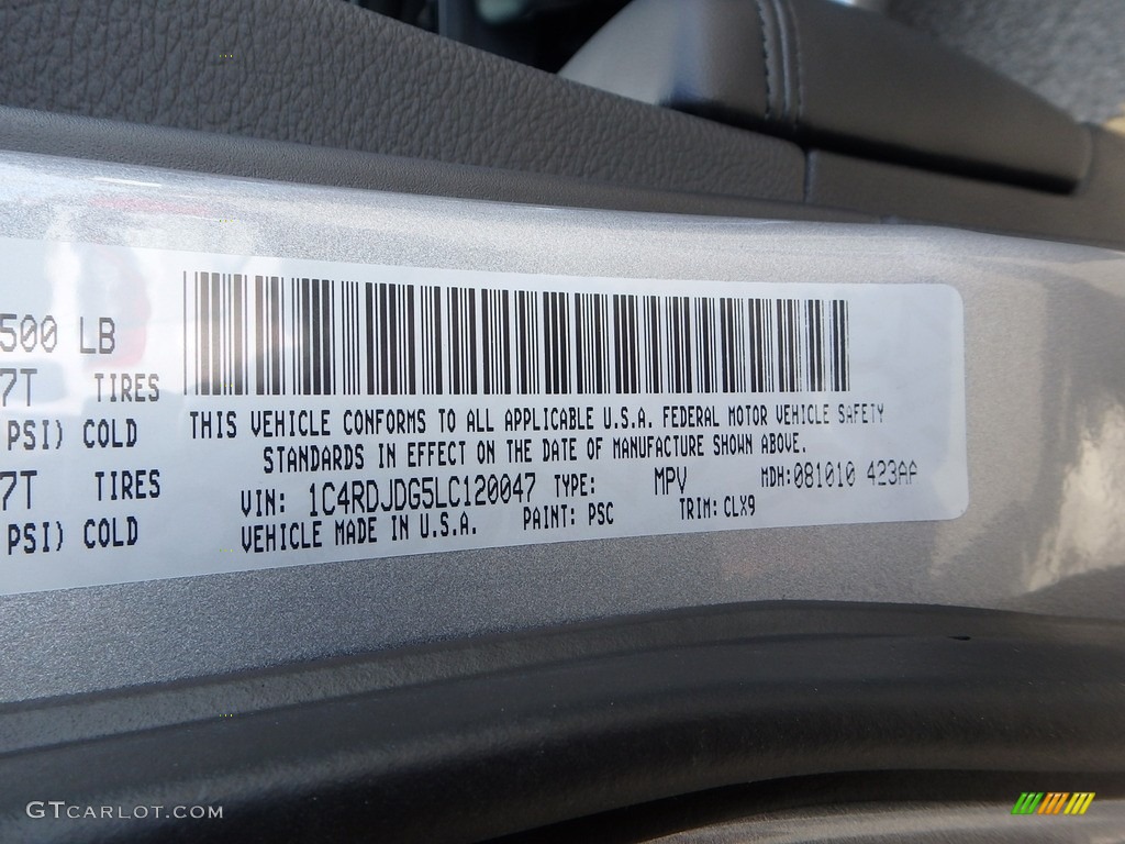 2020 Durango Color Code PSC for Billet Photo #136120502