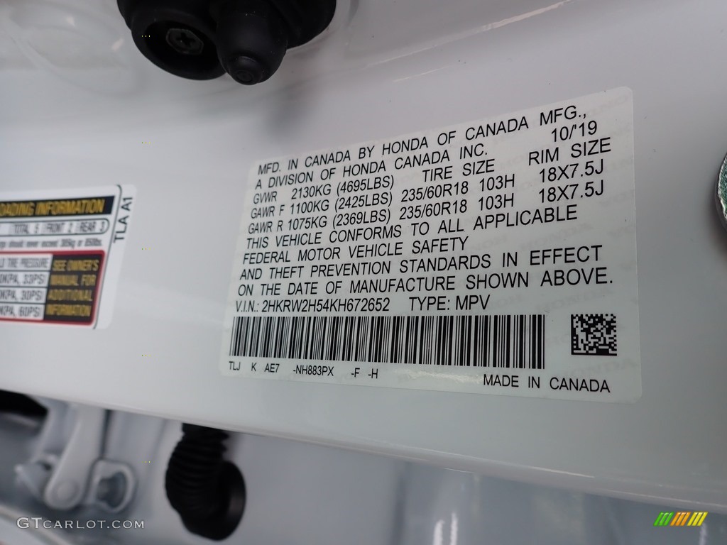 2019 CR-V EX AWD - Platinum White Pearl / Ivory photo #12