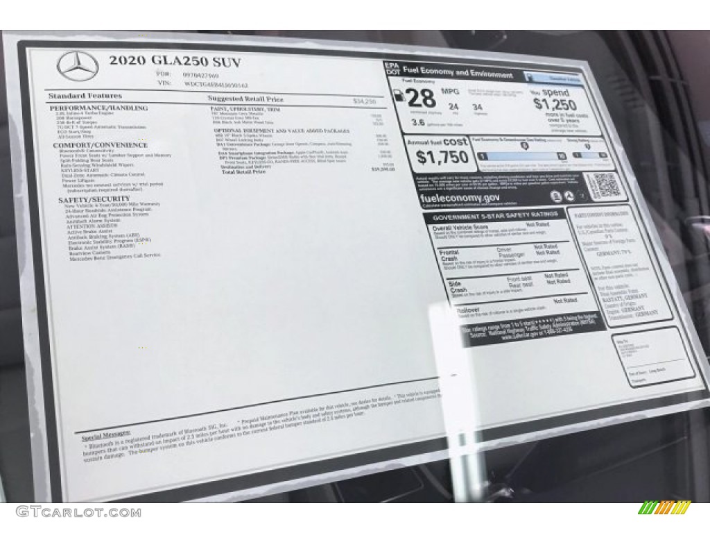 2020 GLA 250 - Mountain Grey Metallic / Crystal Gray photo #10