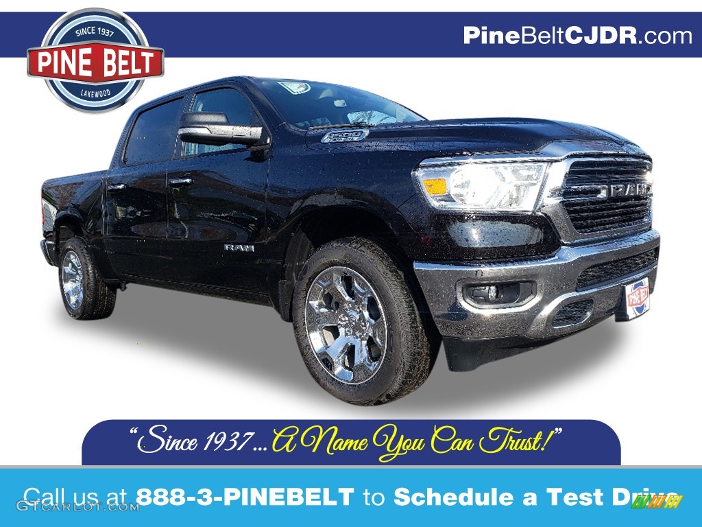 2020 1500 Big Horn Crew Cab 4x4 - Diamond Black Crystal Pearl / Black/Diesel Gray photo #1