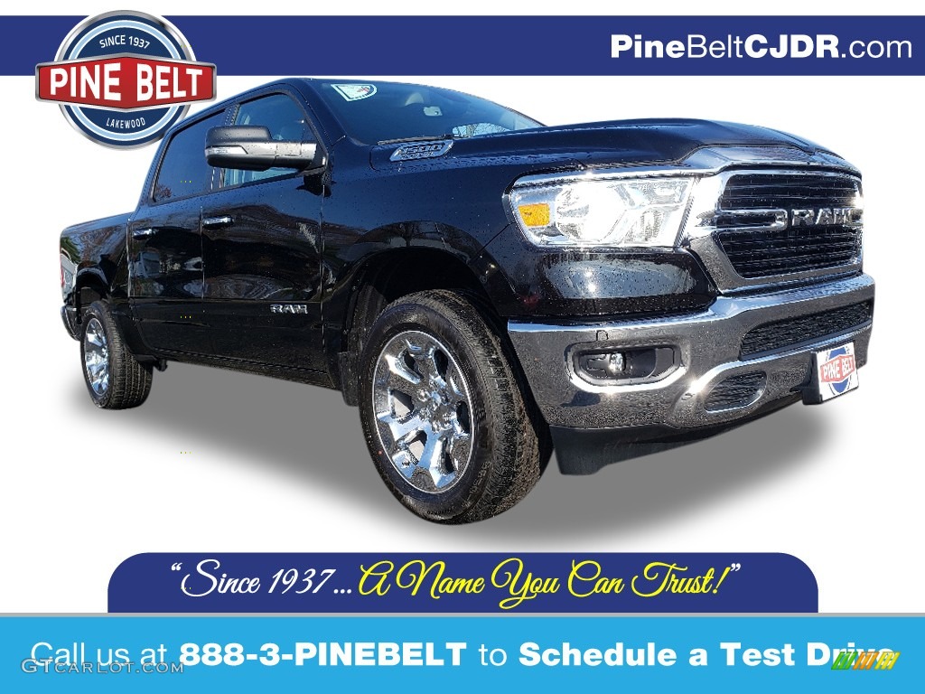 2020 1500 Big Horn Crew Cab 4x4 - Diamond Black Crystal Pearl / Black/Diesel Gray photo #1
