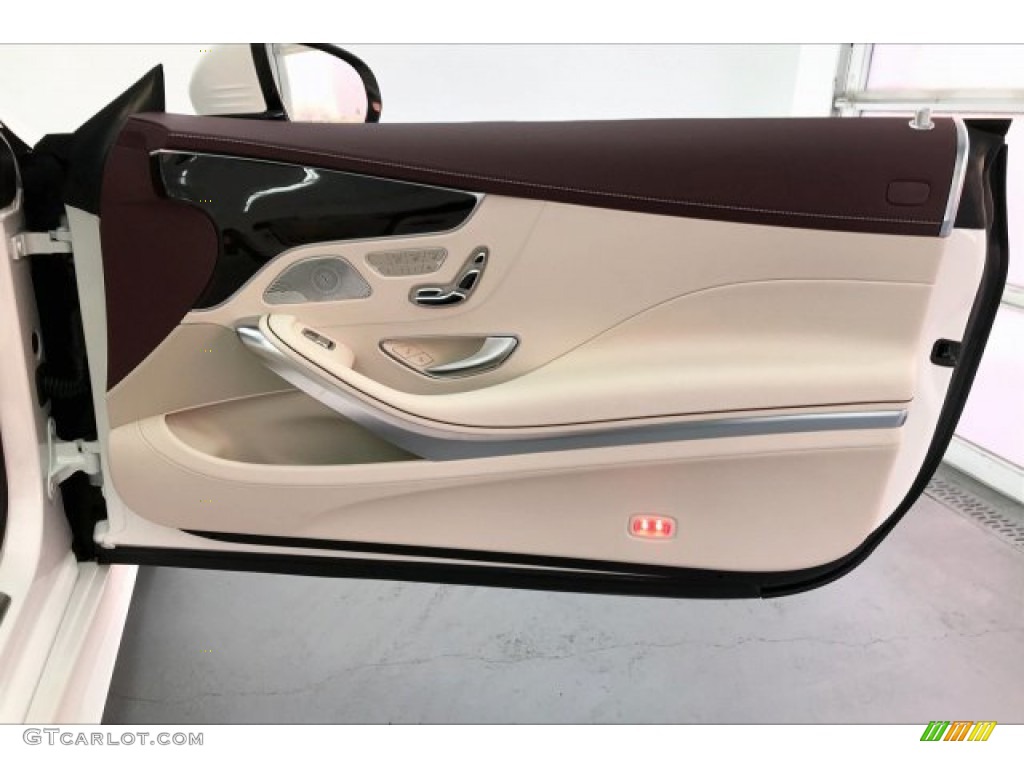 2020 Mercedes-Benz S 560 Cabriolet designo Porcelain/Titan Red Door Panel Photo #136133072