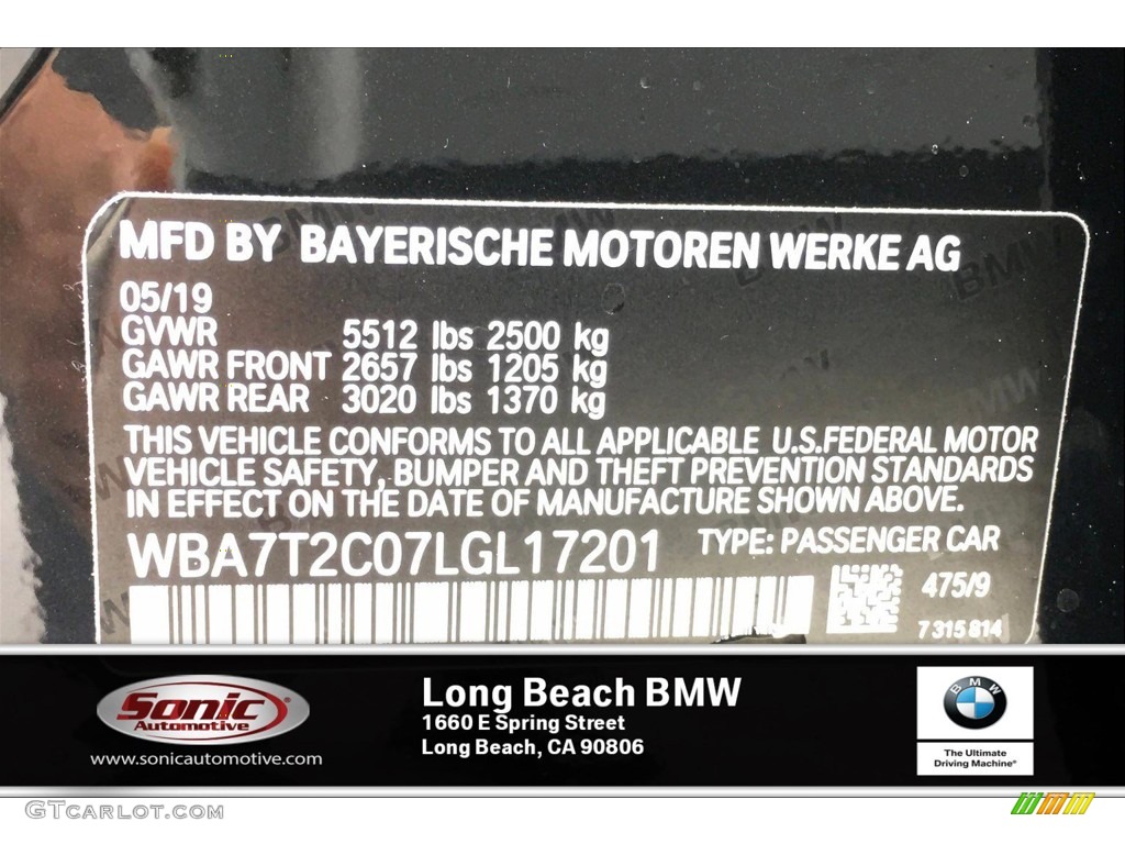 2020 7 Series 740i Sedan - Black Sapphire Metallic / Black photo #11