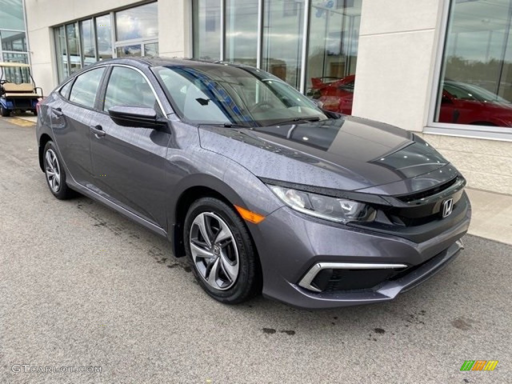 Modern Steel Metallic 2020 Honda Civic LX Sedan Exterior Photo #136141121