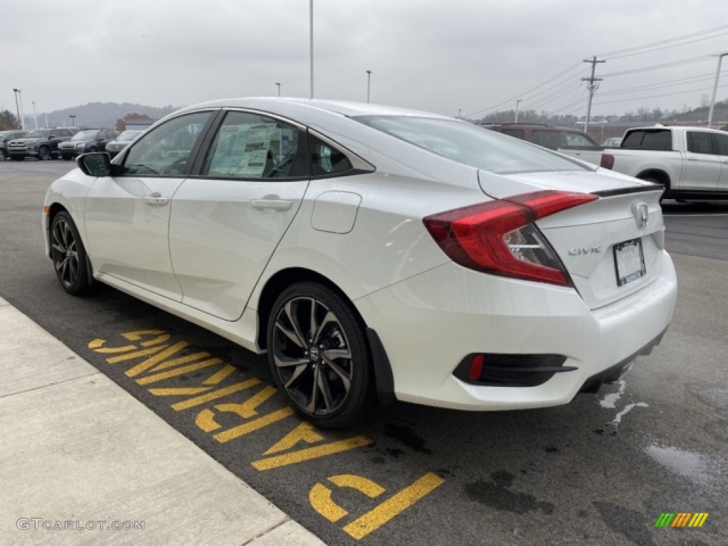 2020 Civic Sport Sedan - Platinum White Pearl / Black photo #5