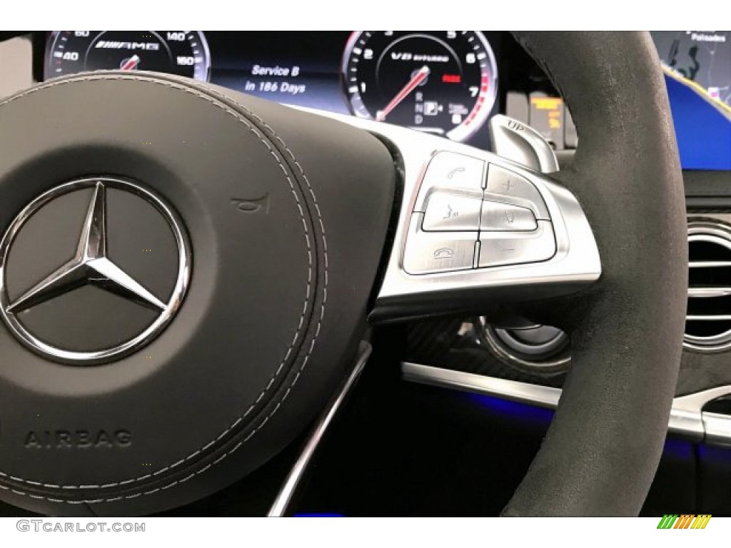 2017 Mercedes-Benz S 63 AMG 4Matic Sedan Black Steering Wheel Photo #136143458
