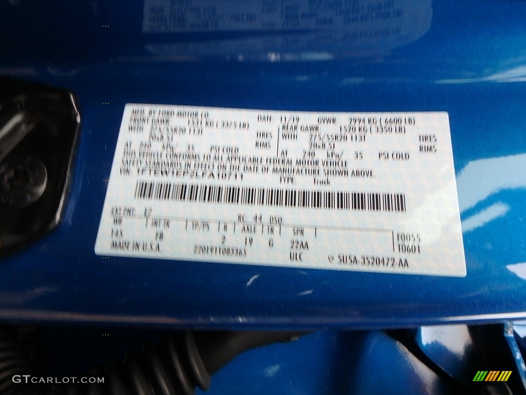 2020 F150 XLT SuperCrew 4x4 - Velocity Blue / Medium Earth Gray photo #10