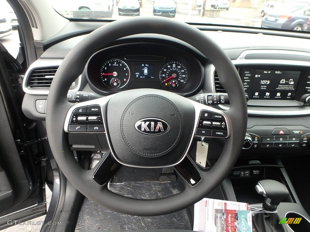 2020 Kia Sorento LX AWD Black Steering Wheel Photo #136144100