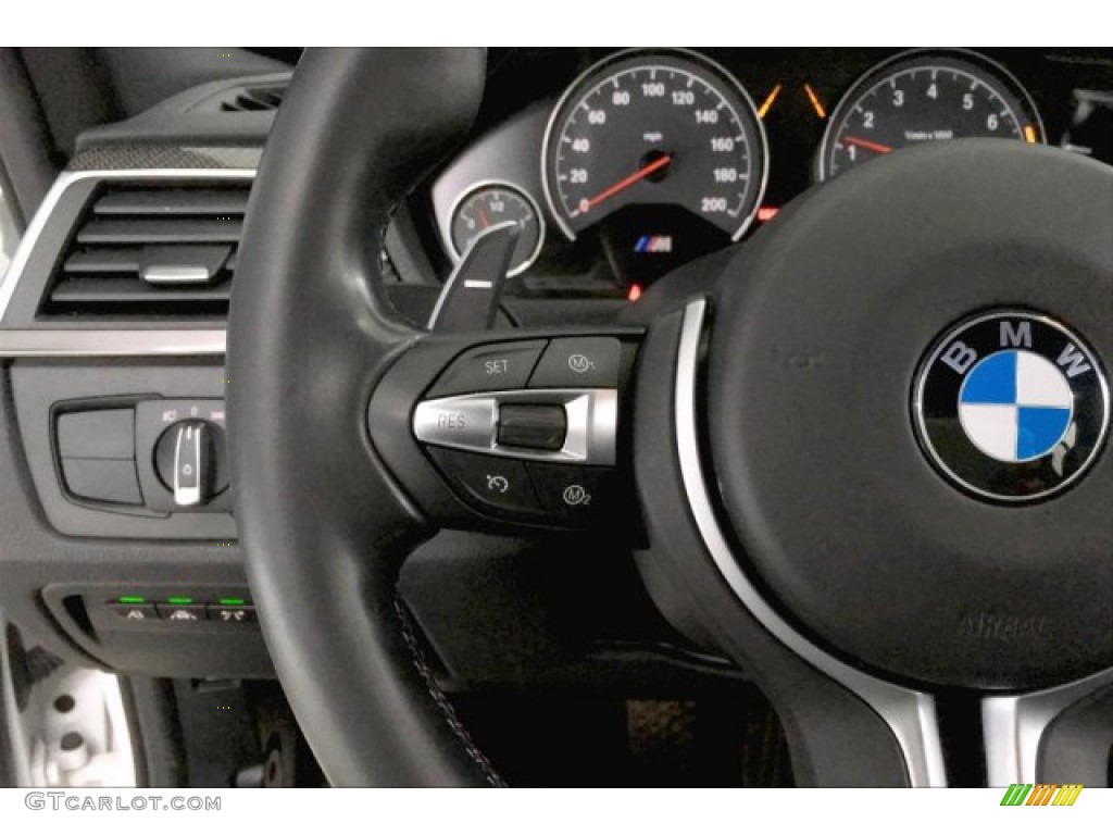 2018 BMW M3 Sedan Black Steering Wheel Photo #136146288