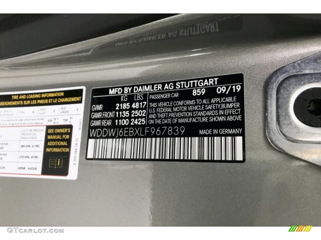 2020 C Color Code 859 for Mojave Silver Metallic Photo #136152948