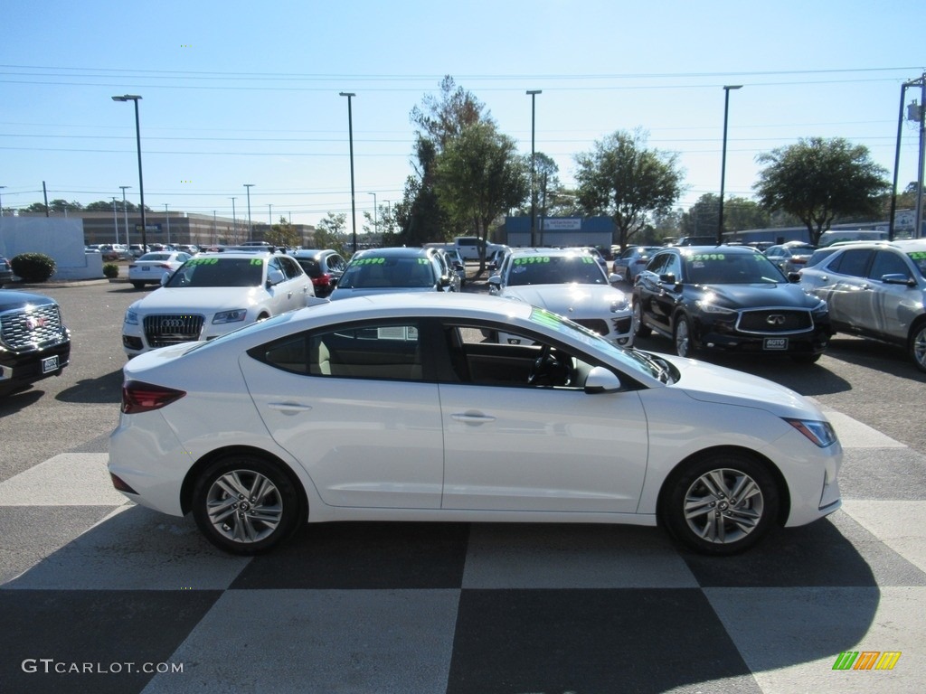 2019 Elantra SEL - Quartz White Pearl / Beige photo #3