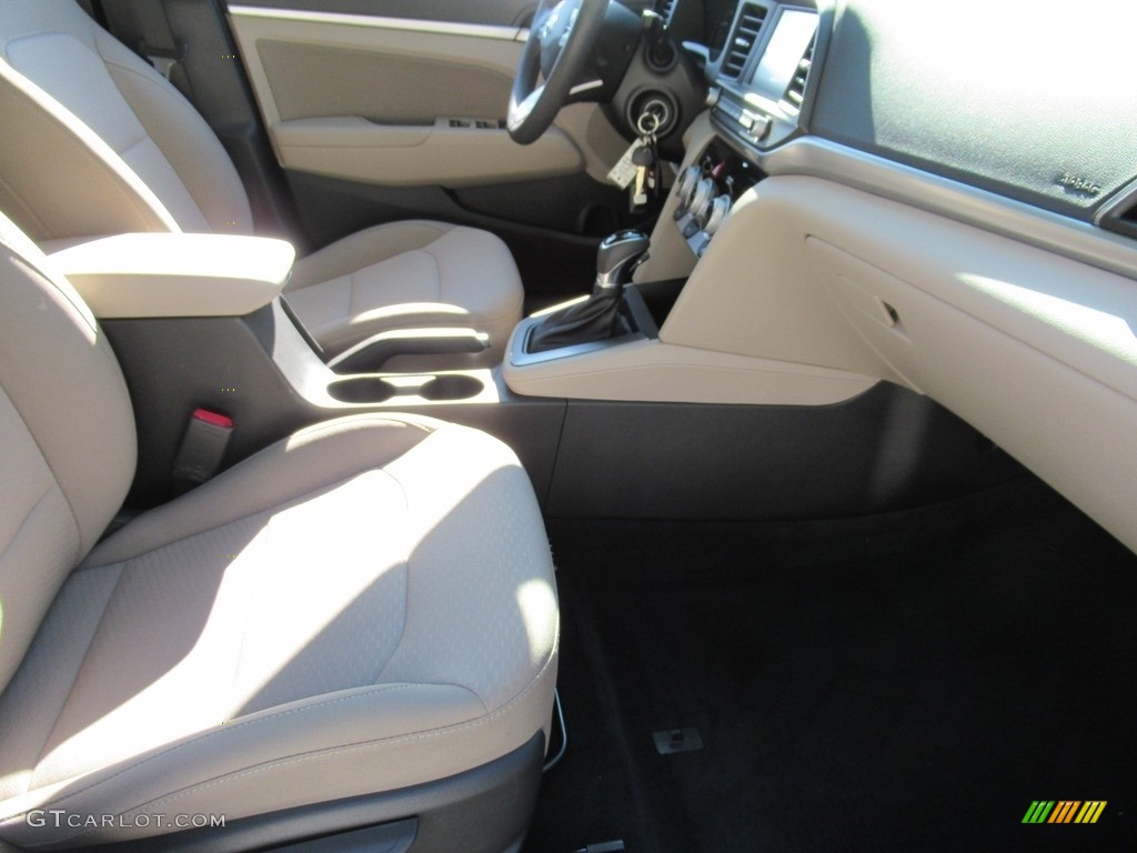 2019 Elantra SEL - Quartz White Pearl / Beige photo #12