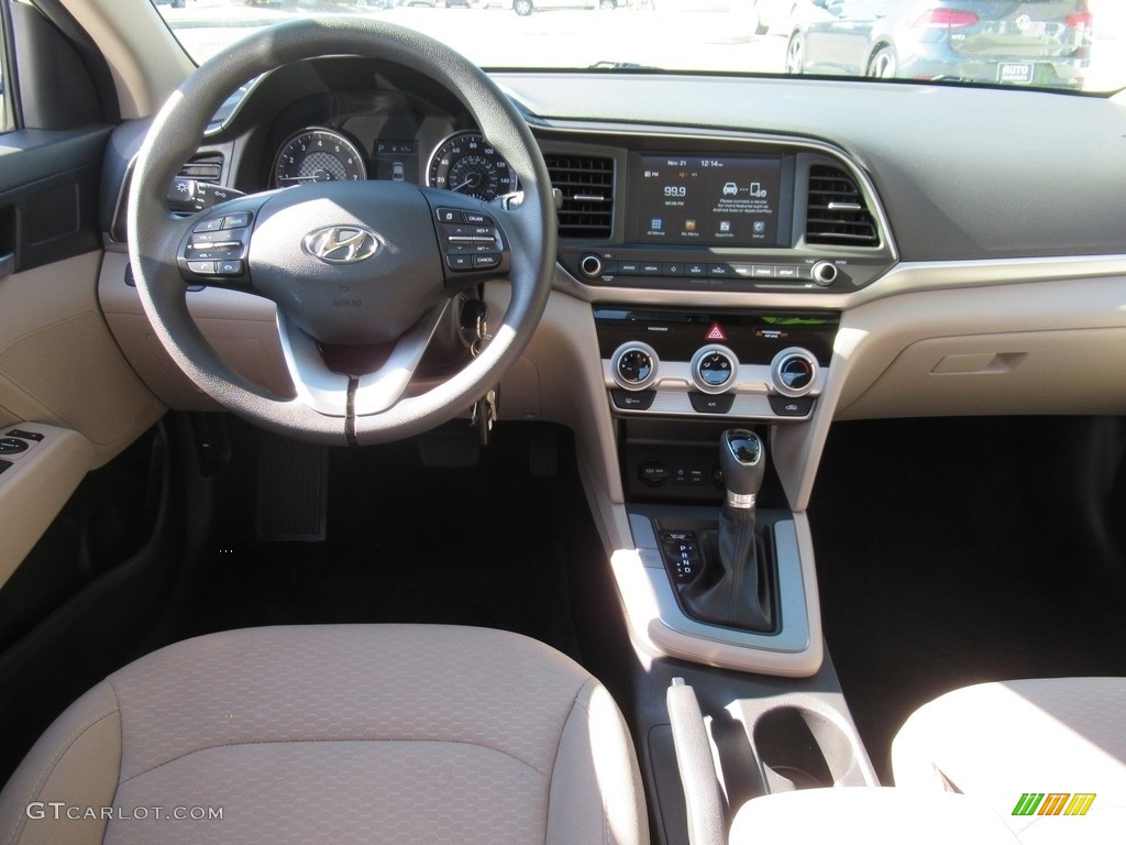 2019 Elantra SEL - Quartz White Pearl / Beige photo #14