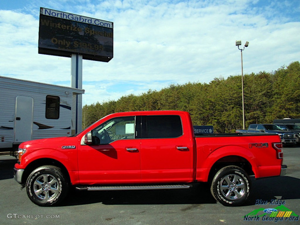2019 F150 Lariat SuperCrew 4x4 - Race Red / Earth Gray photo #2