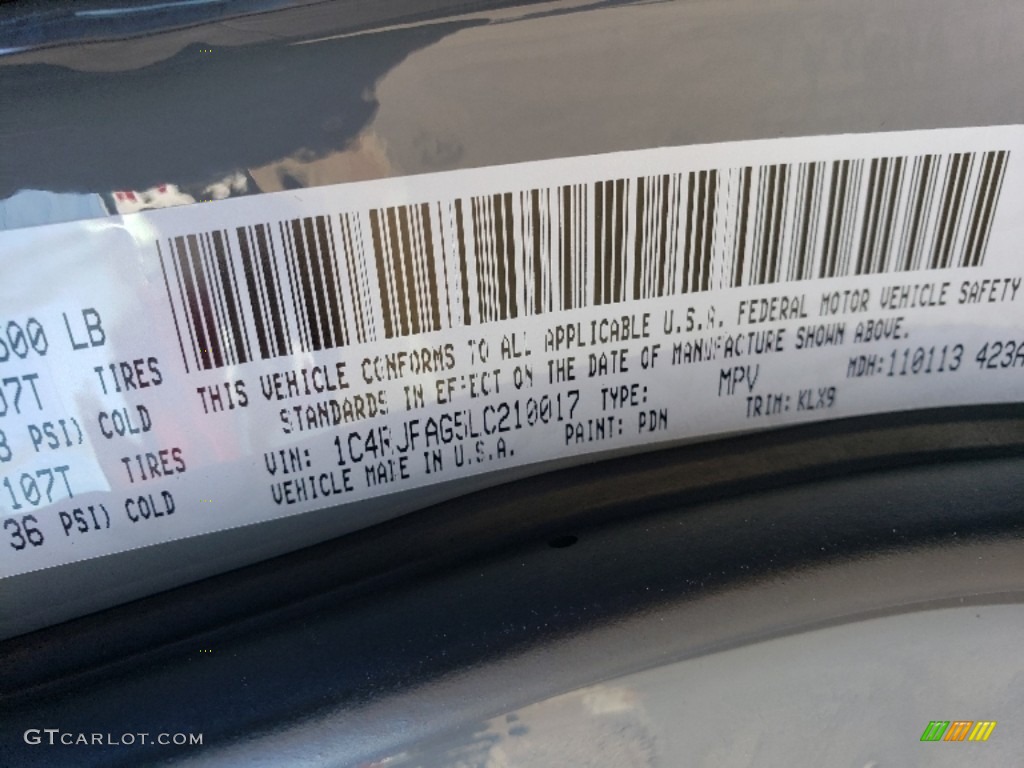 2020 Grand Cherokee Color Code PDN for Sting-Gray Photo #136170434