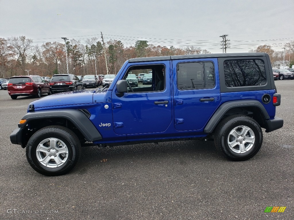 2020 Wrangler Unlimited Sport 4x4 - Ocean Blue Metallic / Black photo #3